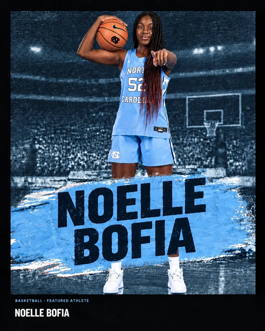 Noelle Bofia in a basketball uniform, featured in Roc Street artwork