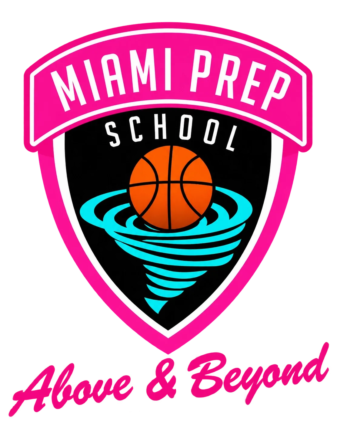 Miami Prep School crest with Above & Beyond tagline