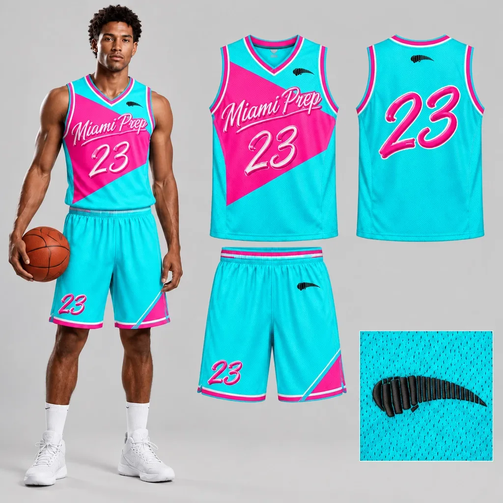 Miami Prep School teal uniform concept sheet